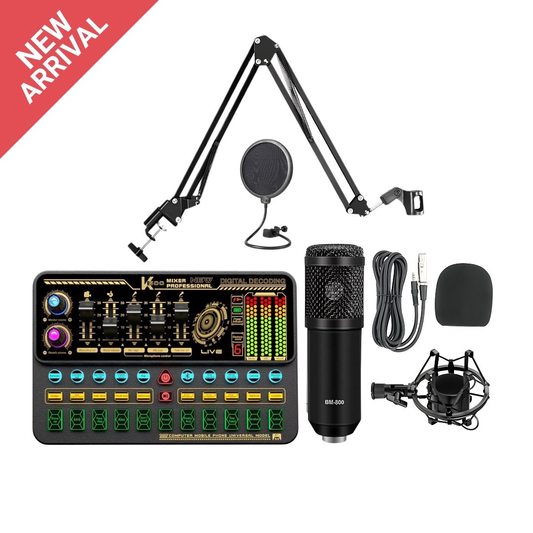 7-3.jpg K500 Sound Card + BM800 Mic Set Condenser Microphone - Image 1
