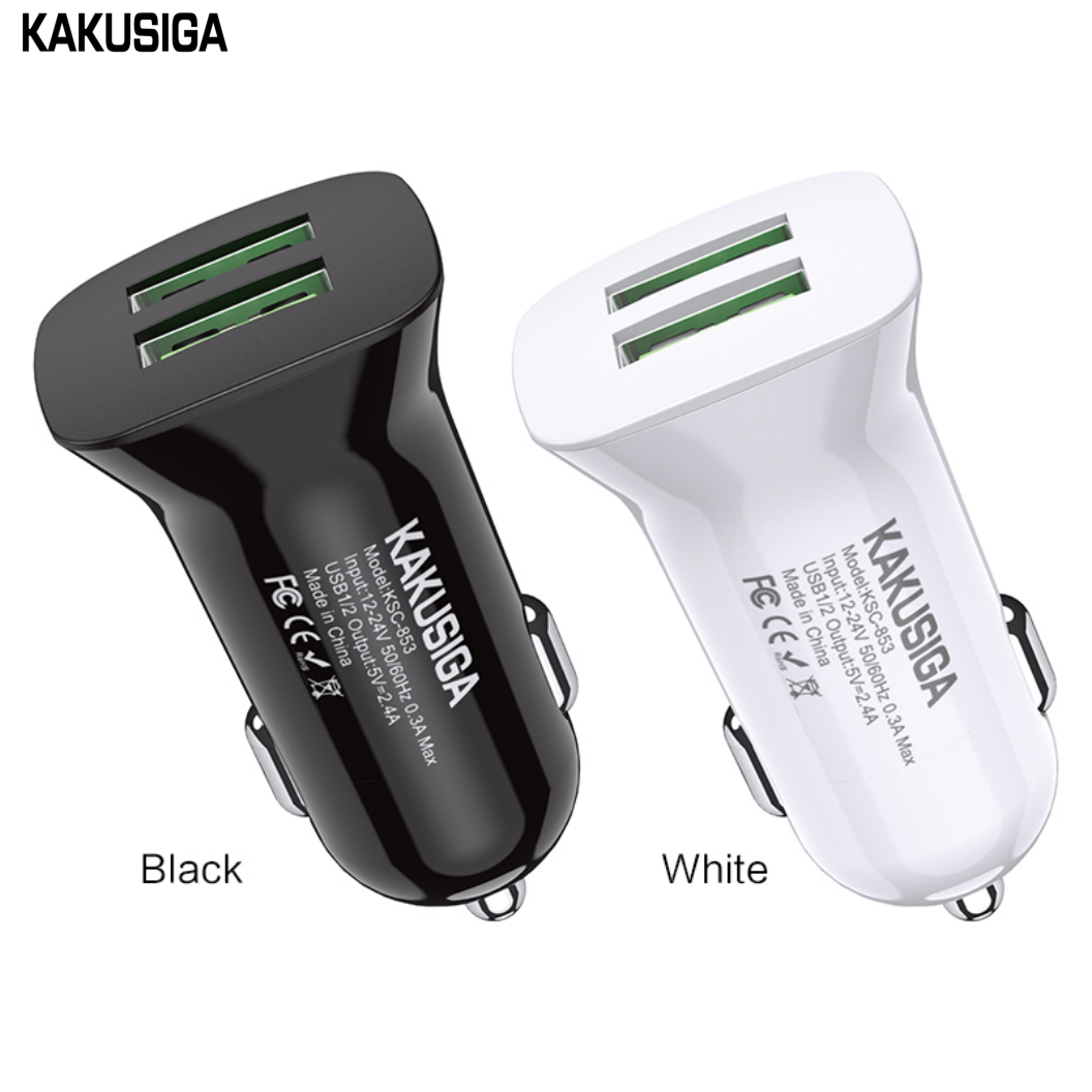 H5cd37ead2605403ab6ea67b8c7d2cb46p.png KAKUSIGA KSC-853 Dual Port Smart Car Charger - Image 1