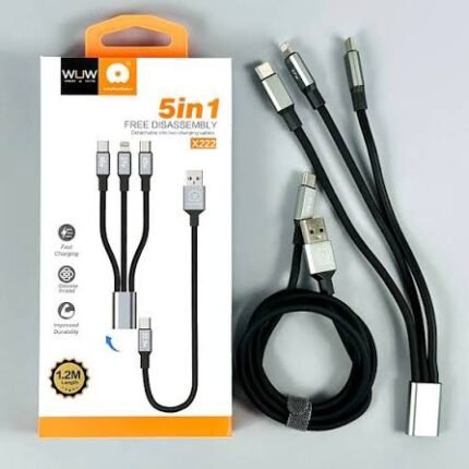 WUW-X222 Silicone 5 in 1 Fast Charging Cable